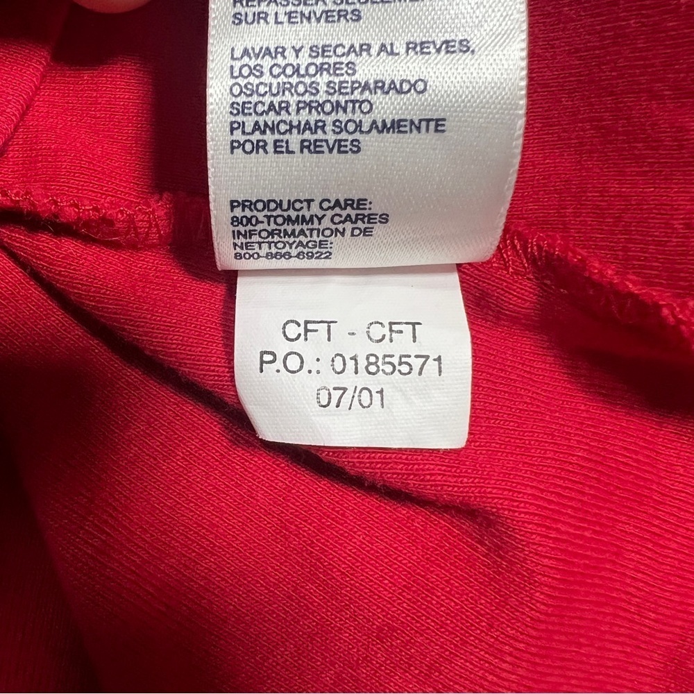 Vintage Y2K Tommy Hilfiger Jeans Red Long Sleeve Women's Tee, Size Medium - Picture 9 of 10